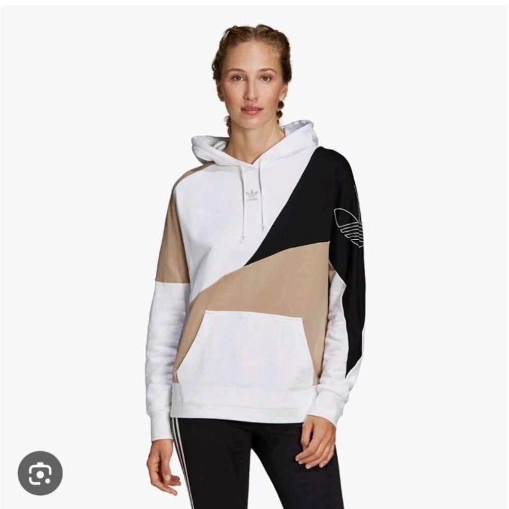 Adidas Hoodie Womens Size S Color Block Sweatshirt Pullover Hen Henrietta Wilson